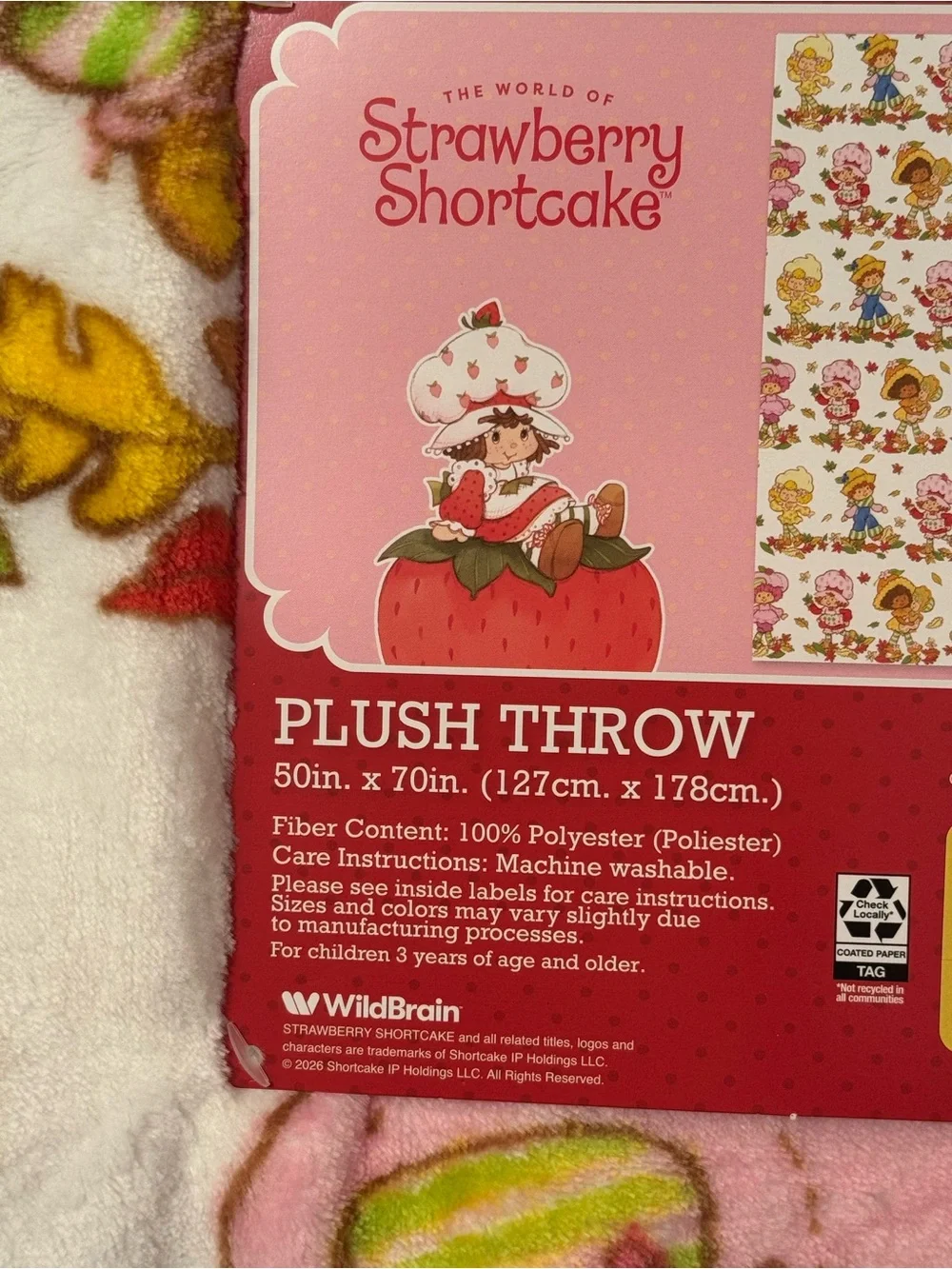 Strawberry Shortcake & Friends Autumn Fall Leaves Blanket